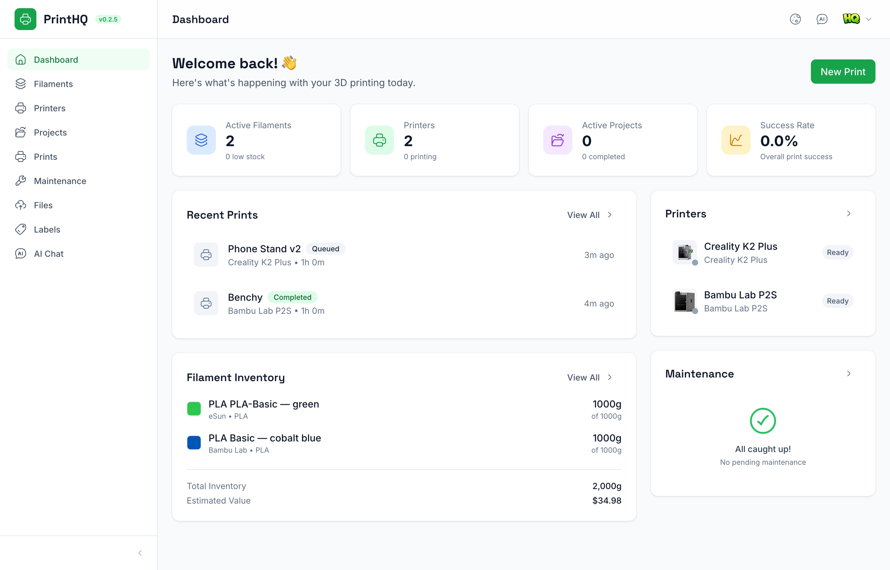 PrintHQ Dashboard 1